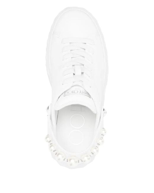 Jimmy Choo White Slingback-Sneakers mit Plateau 50mm