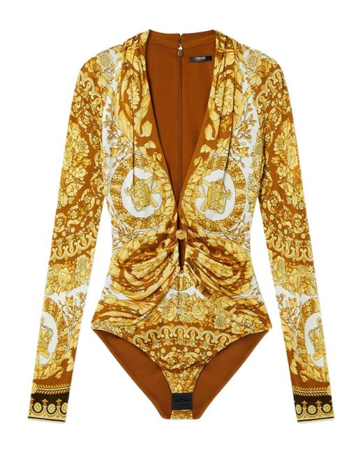 Versace Yellow Bluse mit Barock-Print