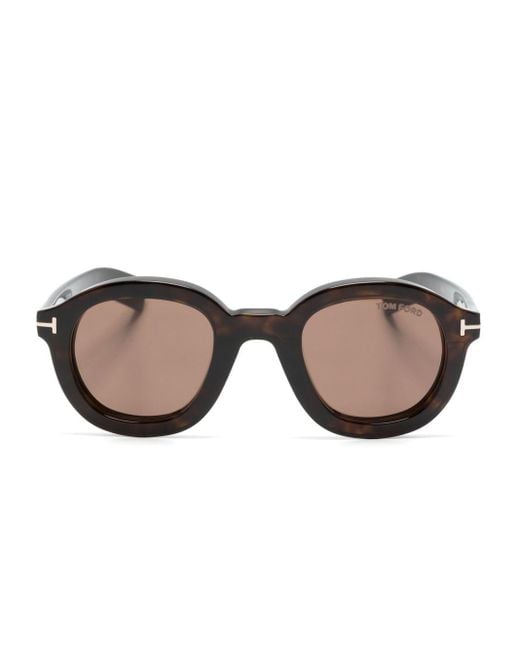 Tom Ford Raffa Sonnenbrille mit rundem Gestell in Brown für Herren