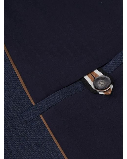 Boss Blue Pinstripe Button Detail Blazer for men