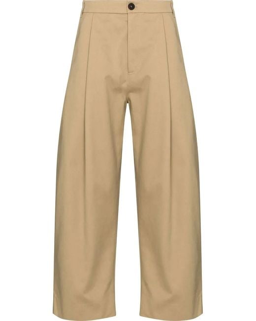 Studio Nicholson Cropped Broek in het Natural voor heren