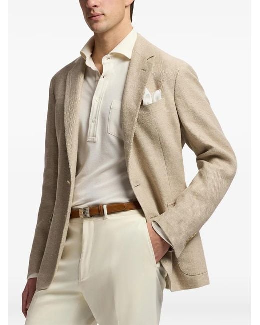 Ralph Lauren Natural Hadley Herringbone Blazer for men