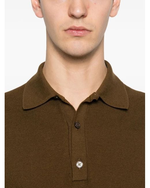 Tom Ford Brown Long-Sleeve Polo Shirt for men