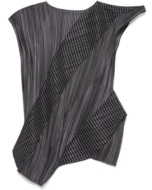 Pleats Please Issey Miyake Gray Cosmic Rays Vest