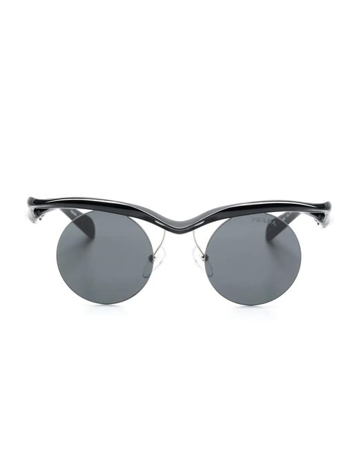 Prada Black Morph Round-Frame Sunglasses