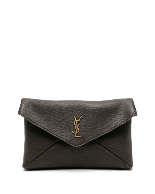 Saint Laurent カサンドラ エンベロープ クラッチバッグ L Gray