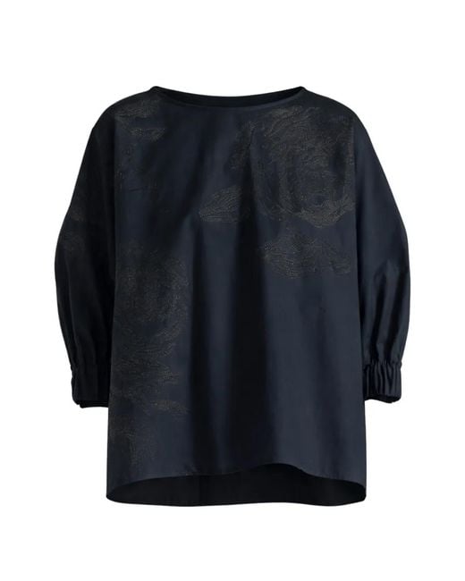 Liviana Conti Blue Angie Floral Blouse