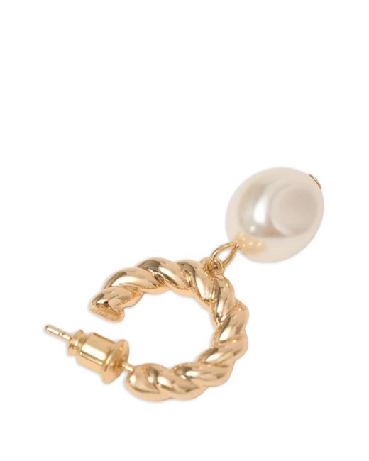 Maje Metallic Faux-Pearl Twisted-Detail Earring