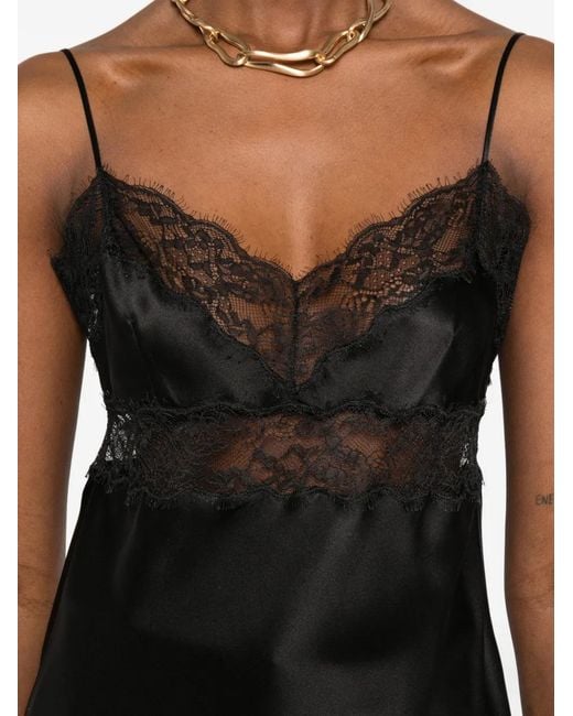 Nili Lotan Black Felicie Lace-Detail Top