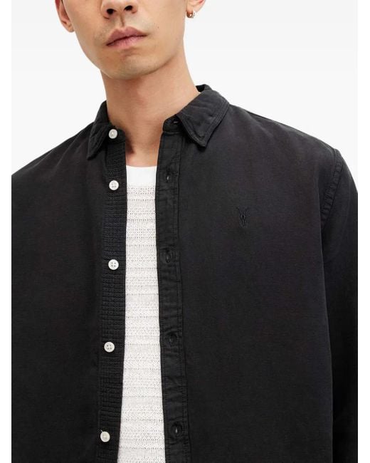 メンズ AllSaints Laguna ロングスリーブ シャツ Black