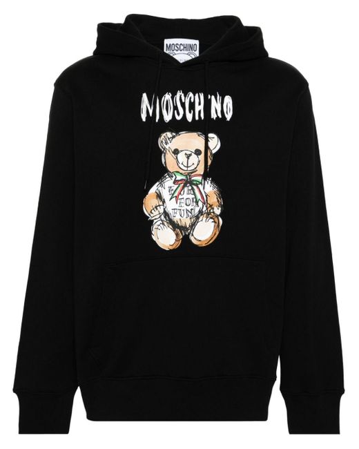 Moschino Hoodie Met Logoprint in het Black voor heren