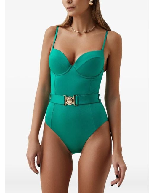 SOFIA ERHAN Green Belted Underwired Swimsuit