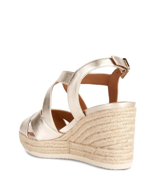 Geox Natural Leather Wedge Espadrilles