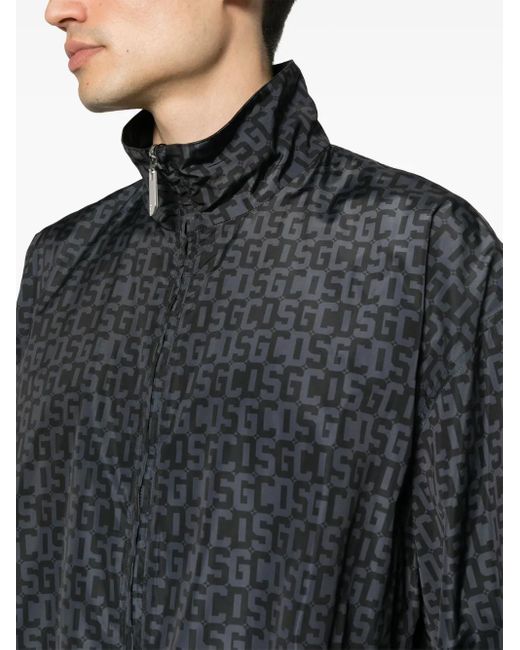 Gcds Black Reversible Logo-Print Jacket for men