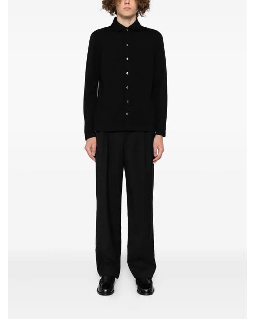 Tagliatore Black Buttoned Shirt for men