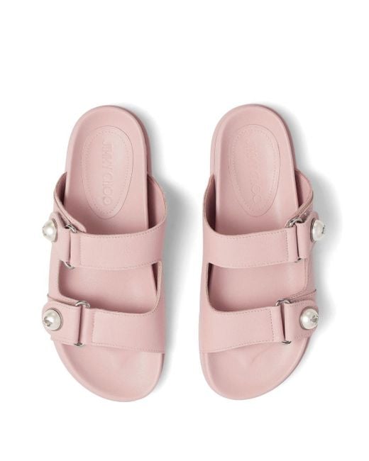 Jimmy Choo Pink Fayence Leather Sandals