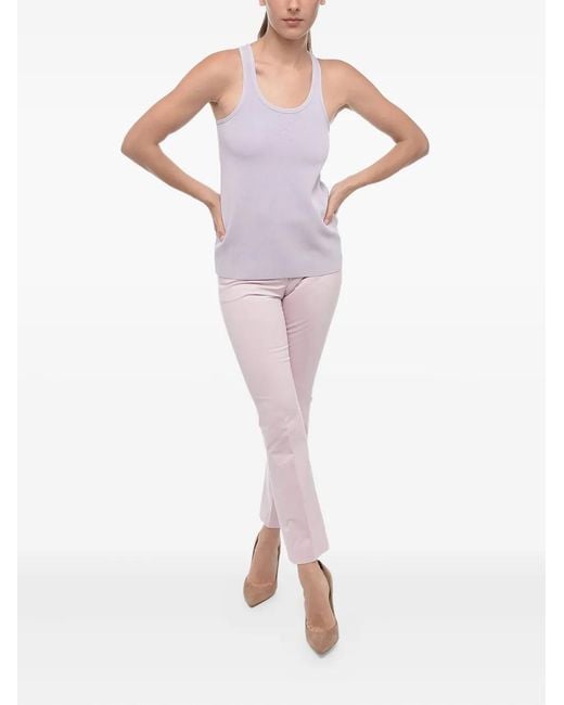 Jil Sander Purple Embossed Racerback Top