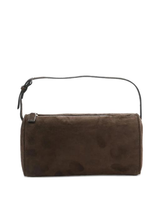 The Row Brown Mini Sac En Daim À Fermeture Zippée (Années 90)
