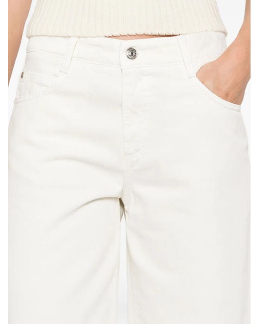 Ermanno Scervino White High-Waisted Baggy Jeans