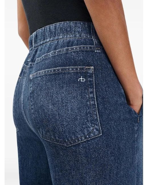 Rag & Bone Blue Miramar Wide-Leg Jeans