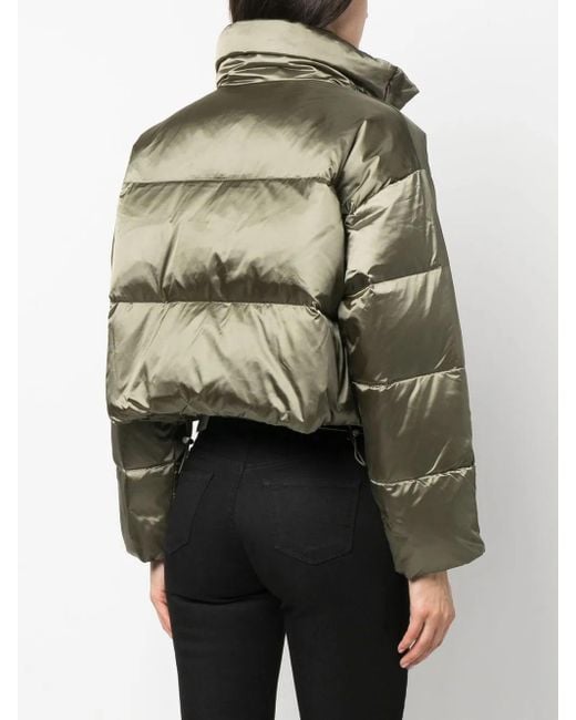 Calvin Klein Green Cropped Puffer Jacket