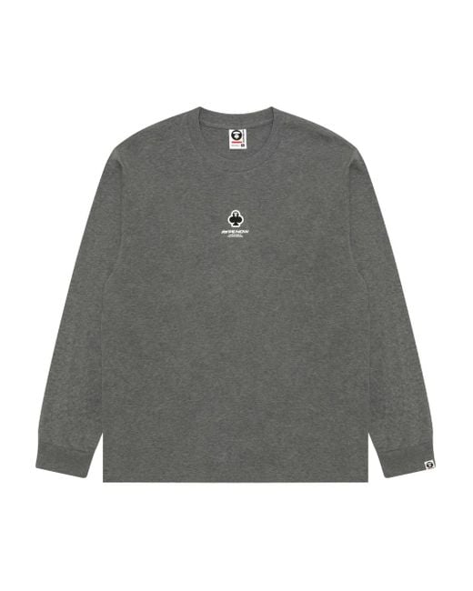 メンズ Aape By A Bathing Ape Aape ロングtシャツ Gray