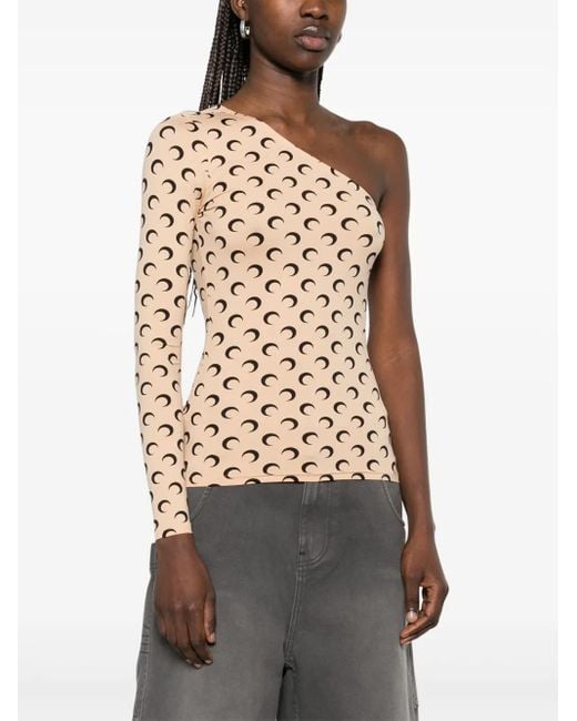 Marine Serre Crescent Moon Asymmetric Top in Natural | Lyst