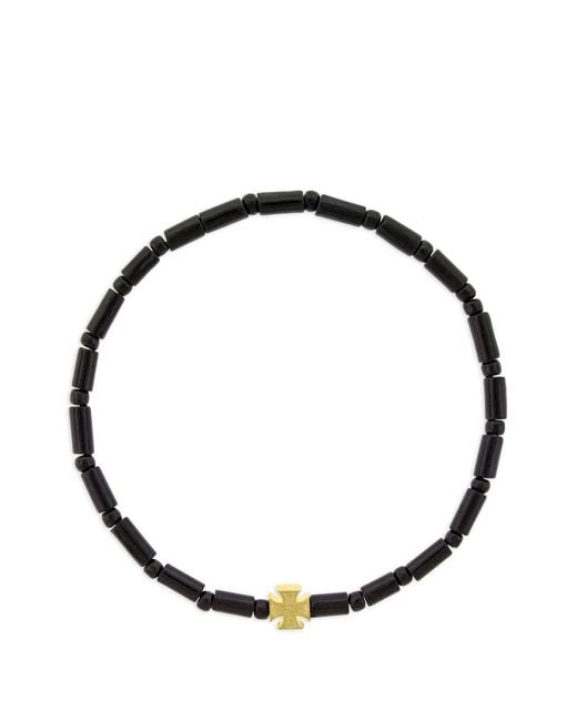 Luis Morais Metallic Cross Beaded Bracelet for men