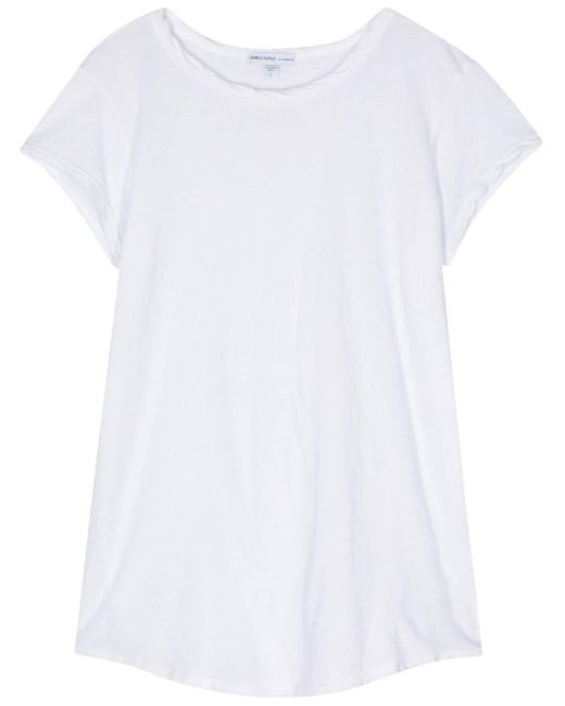 James Perse White Textured Cotton T-shirt