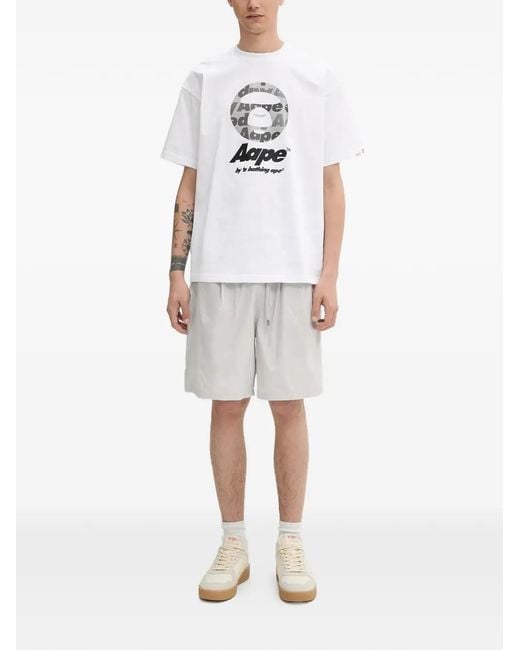 A Bathing Ape Natural One Point Ctn Drawstring Shorts for men
