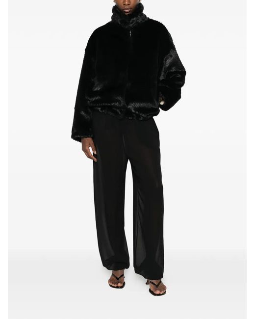 Forte_forte Black Chevron-Pattern Jacket