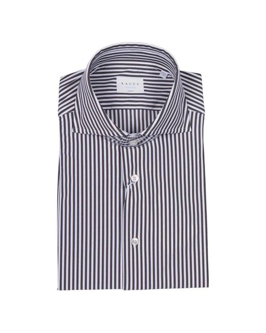 Xacus Blue Active Striped Button-Down Shirt for men