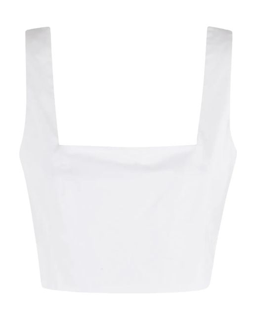 Top Crop Con Scollo Quadrato di FEDERICA TOSI in White