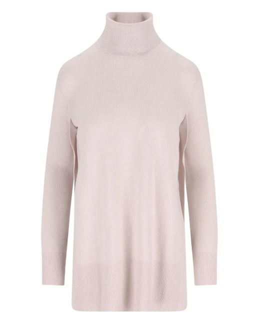 Maglione A Collo Alto Con Orlo A Coste di Alpha Studio in Pink