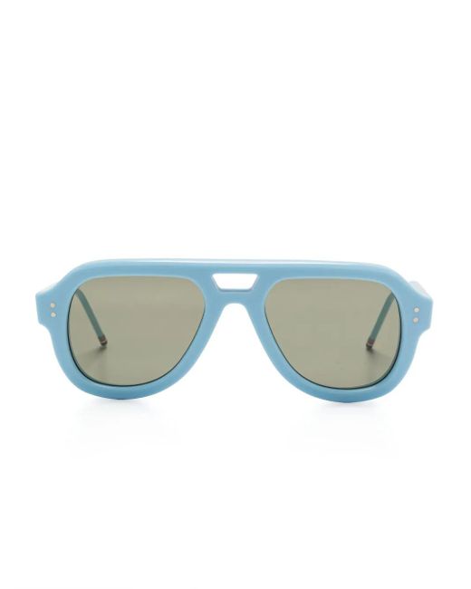Thom Browne Blue Pilot-Frame Sunglasses