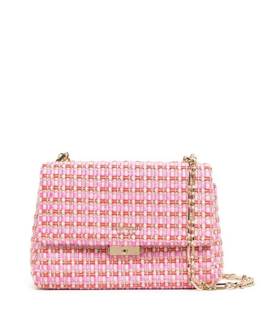 carlyle raffia tweed medium shoulder bag