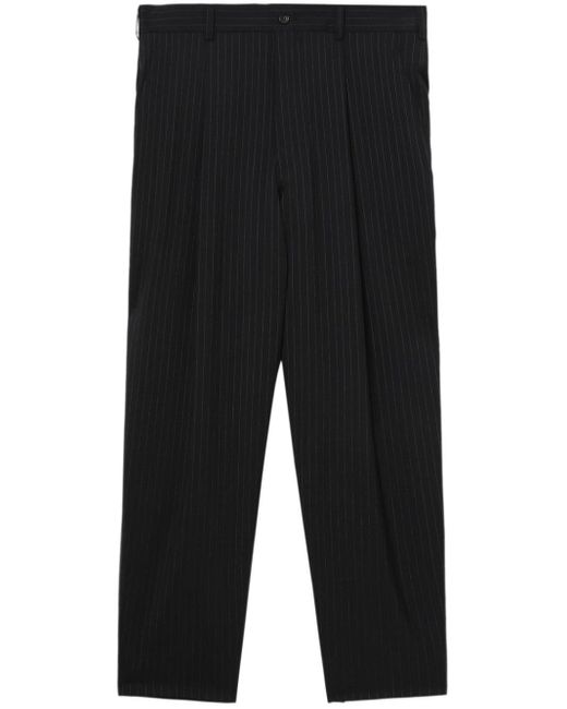 Comme des Garçons Black Pinstriped Wool Tailored Trousers for men