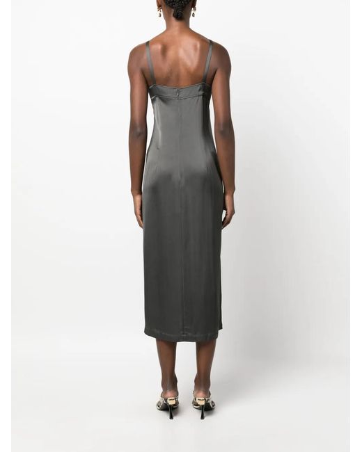 Totême  Gray Toteme Front-split Crepe Cami Dress