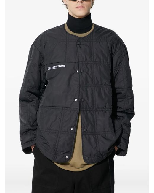 PANGAIA Gray Quilted Buttoned Jacket for men