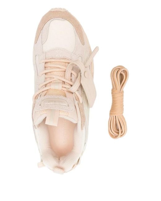 Off-White c/o Virgil Abloh Natural Suede-panelled sneakers