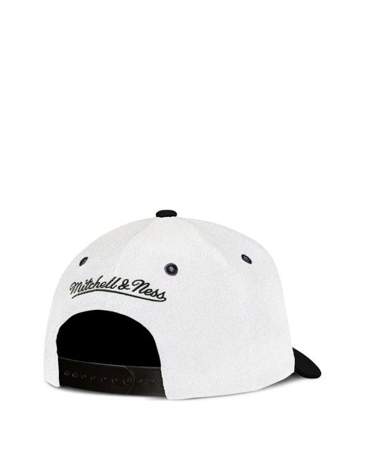 Mitchell & Ness White Embroidered Snapback Cap for men