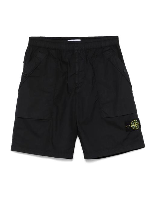 Stone Island Shorts Met Compass-Logopatch in het Black voor heren