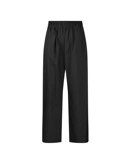 Thelatest Black Elasticated Pleated Trousers