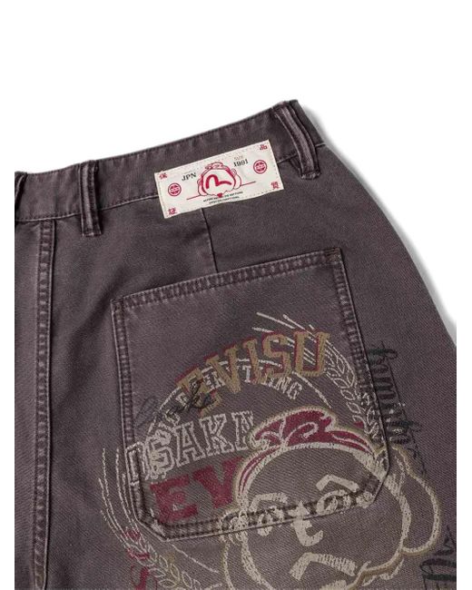Evisu Gray Graphic Print Jeans for men