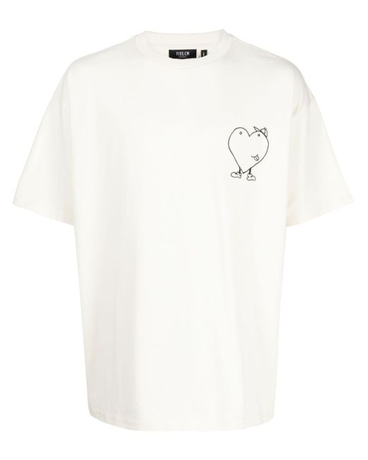 FIVE CM T-Shirt mit Herz-Print in White für Herren