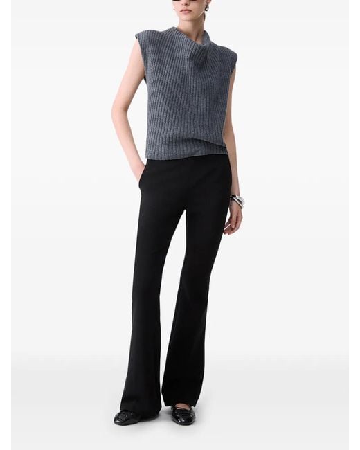 Liu Jo Blue Ribbed Wool Top