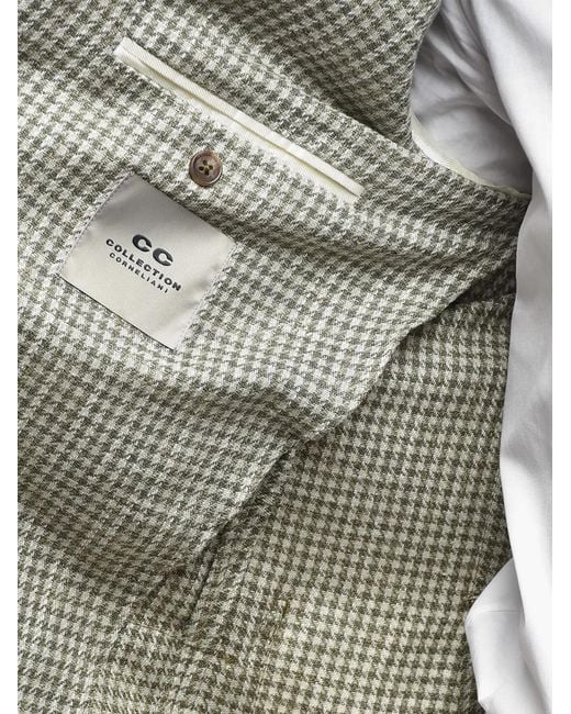 Corneliani Gray Houndstooth Single-Breasted Blazer for men