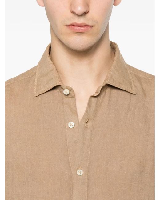 120% Lino Natural Long-Sleeve Shirt for men