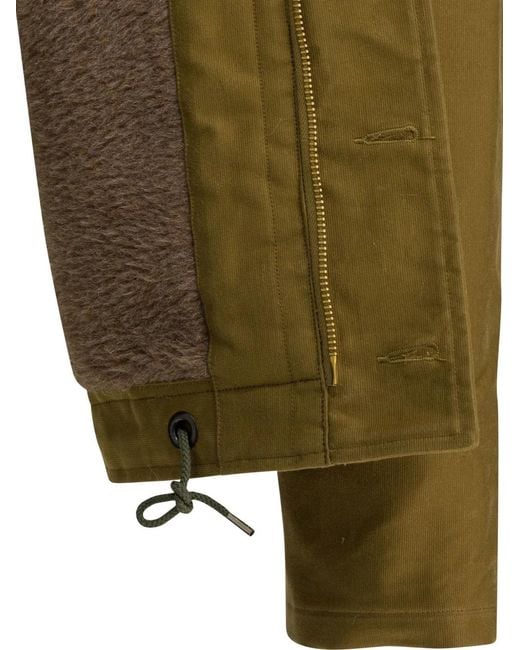 Buzz Rickson's Green N-1 Shearling-Collar Button-Up Coat for men