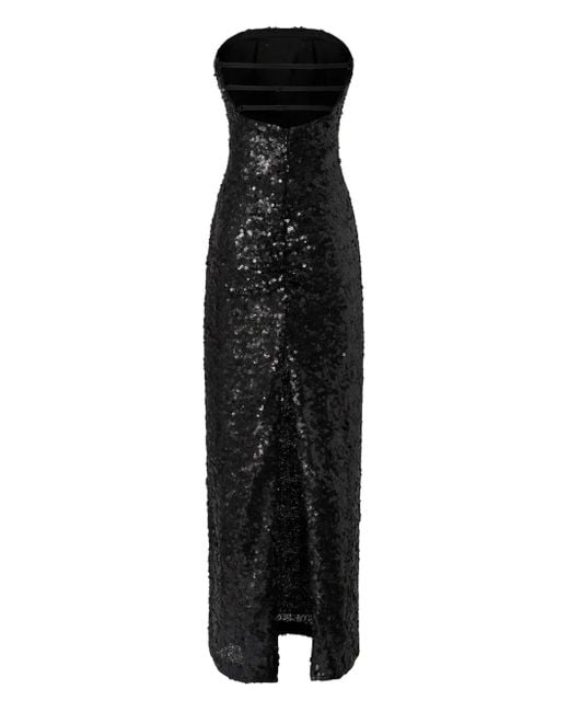 Pinko Black Sequinned Strapless Maxi Dress